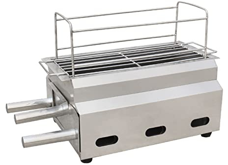 Griglia a carbone senza fumo, griglia da picnic, griglia portatile in acciaio inossidabile spesso, rimovibile, da tavolo, for casa, da esterno, for camper, for feste in giardino