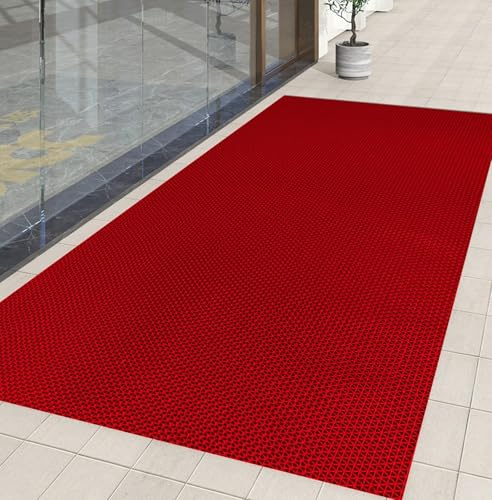 WDFYM Tapis de Sol de Drainage antidérapant for extérieur, 5mm d'épaisseur, imperméable, Grand Tapis en Caoutchouc Creux, Tapis de Piscine en Forme de S, 1/1,1/1,2/1,3/1,4 m, 1-20 m,(1 * 2m)