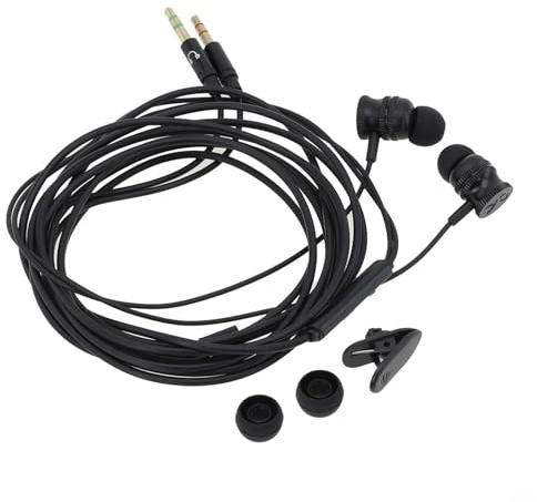 DAZZLEEX Design innovant des écouteurs intra-auriculaires filaires avec double prise jack pour une meilleure compatibilité avec divers appareils, y compris les ordinateurs portables (noir)