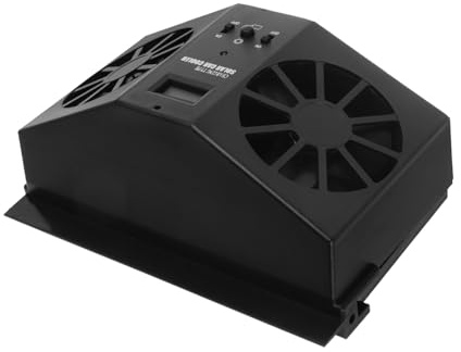 Garneck Solar Powered Car Window Exhaust Fan Dual Outlet Vehicle Air Circulation Blower Cooling Ventilation for Efficient Smoke Removal and Temperature Reduction
