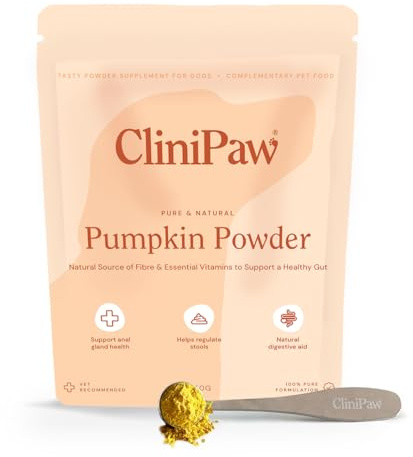 CliniPaw Pumpkin Powder for Dogs – 100% Pure Pumpkin – Supports Firm Stools, Anal Gland Health & Gentle Digestion – Natural Fibre for Gut Health – Up to 125 Servings