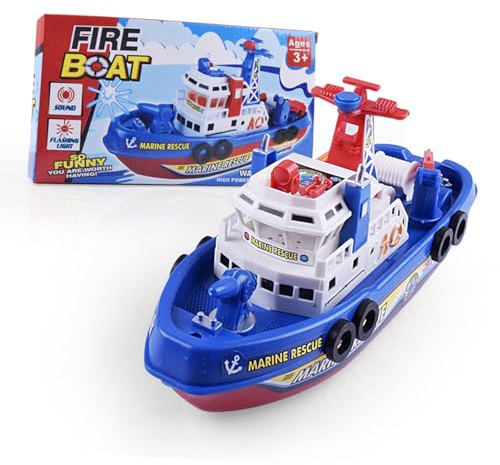 RASTKY Elektrisches Spielzeugboot für mit Musik, Licht, Wasserspray für, Meeresschutzmodell – Sicheres Material
