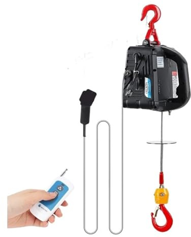 3 in 1 verricello elettrico con telecomando wireless, via cavo, paranco portatile, verticale(440lb-110V)