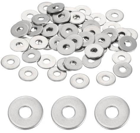 QUARKZMAN 80Pz Rondelle Piatte In Acciaio Inox 304 Spessori Piatti Rotondi | 3 Mm ID 10 Mm OD 1 Mm Spessore, Per Viti Bulloni Idraulica Automotive Fai Da Te Dispositivi Elettrici