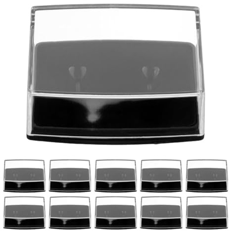 VILLCASE 18pcs Clear Plactic Cufflinks Box, Small Jewelry Organiser Box, Travel Cufflink Storage Case with Ring Holder for Jewellery Display, Packaging, Engagement, Anniversary