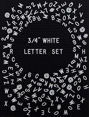 Felt Like Sharing Plastic Letter Board Letters (White Letters - 0.75”, 300 Pieces) – Changeable Characters & Symbols Felt Board Accessories – Cute Message Board Letters Set for Creative Room Decor