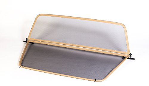 GermanTuningParts Déflecteur de Vent pour Saab 9.3 YS3F (à partir du 2004) - Pliable - avec Fermeture Rapide - Beige | Filet Anti-Remous Coupe | Déflecteur d'air