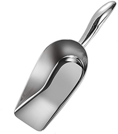 qazwsx Stainless Steel Ice Scoop,Small Ice Scoop Candy Scoop Flour Spoon Shovel Ice Cream Scoop Food Scoops Silver 16x9cm(6x4inch)