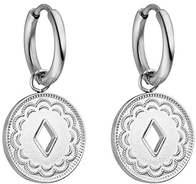PURELEI® Lolani Ohrringe (Silber) – Damenohrringe aus langlebigem Edelstahl – Wasserfeste Ohrringe Damen – 1,4 cm Durchmesser – Modeschmuck für deinen individuellen Look
