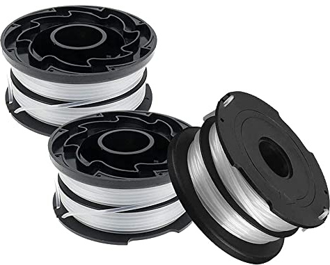 ERHUO Strimmer Spools, 3Pcs Spool Line Compatible with Black and Decker DF-065 GH710 GH700 GH750 RC-065, DF-065-BKP Weed Eater Refills Line 11m/1.65mm Auto-Feed Dual Line Edger