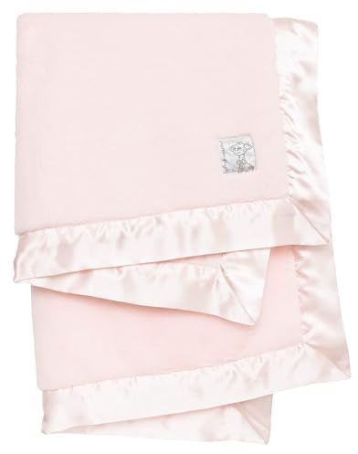 Little Giraffe Posh Mink Baby Blanket - Double-Sided Ultra Soft Plush Fabric, for New Moms, Newborn Must-Have for Girls, Cozy & Cuddly Comfort Blanket, 29 x 35, Pink