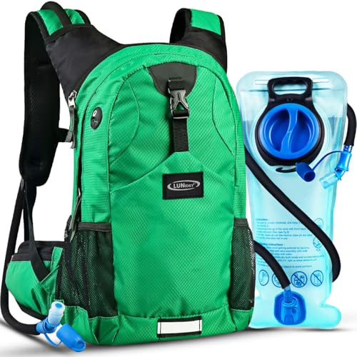 Lunidry Trinkrucksack Fahrradrucksack mit Trinkblase 2L Wasserdicht Sportrucksack, 20L Hydration Rucksack Herren Damen Outdoor Laufrucksack Tagesrucksack Wanderrucksack für Camping Ski MTB Fahrrad