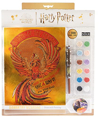 DIAMANTINY Harry Potter Wizarding Stand Together Phoenix – Mosaik Creation Kit, Crystal Art, Diamantmålning, 1 bild A4, flerfärgad, 21 x 29,7 cm, 21018