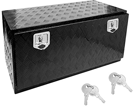 Edicapo 36 x 18 x 18 Truck Tool Box Pickup Truck Bed Toolbox Heavy Duty Aluminum Underbody Truck Box Compatible With RV Trailers Storage Organizer with Lock & Keys Black