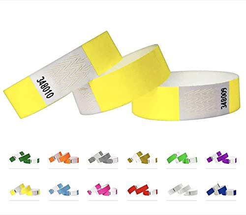 1000 Eintrittsbänder aus Tyvek - Party Einlassbänder, Securebänder, Festival Armbänder, Kontrollbänder für dein Event (Yellow, 1000 Pack)