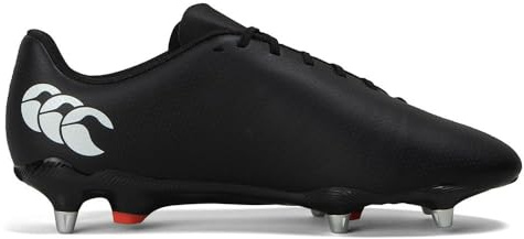 Canterbury Adulte unisexe Chaussures de rugby Speed Raze pour terrain souple | Accélération plus rapide | Précision et légèreté Chaussures de rugby pour terrain souple Black/White 7.5