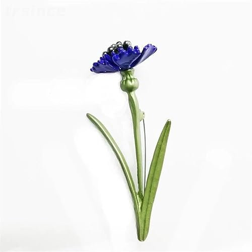 YAHOYA Vintage Frauen Kornblume Klein Blau Natürliche Süßwasser Perle Grün Vintage Brosche Corsage Anstecknadel Weibliche Kleidung Accessoires