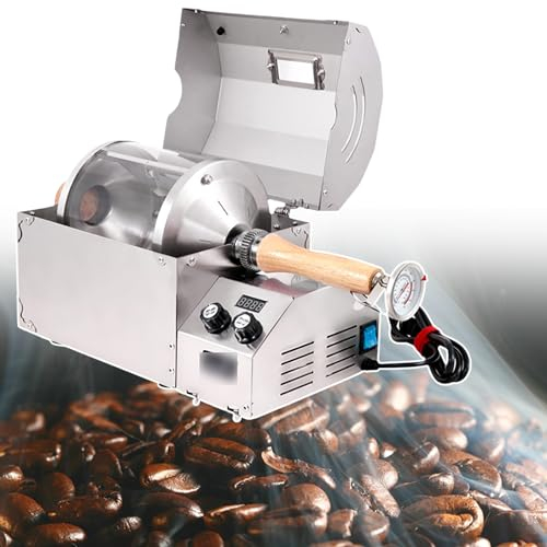 Visible Drum Coffee Bean Roaster 1200W- Adjustable Temperature and Speed- Perfectly Roast Beans in 12-20 Minutes