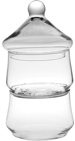 Queensway Home & Dining 2 Tier Christmas Tree Clear Glass Snacks Candies Chocolate Dish Bowl Jar With Lid