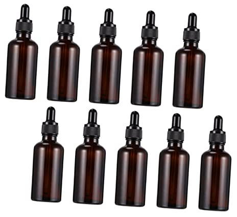 Housoutil 10pièces Flacons de Conservation Verre Flacons Compte-gouttes Anti-fuite Légers pour Lotion Médicaments Résistants