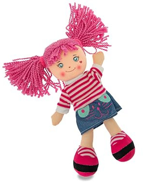 Teorema - Carlotta Bambola di Pezza con Capelli Colorati, Bambola Stoffa Colorata, Giocattolo per bambini, Altezza 30cm