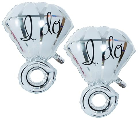 2 Pcs Diamond Ring Balloon - Wedding, Bridal Shower, Engagement, Anniversary Balloons, Diamond Decorations for Party