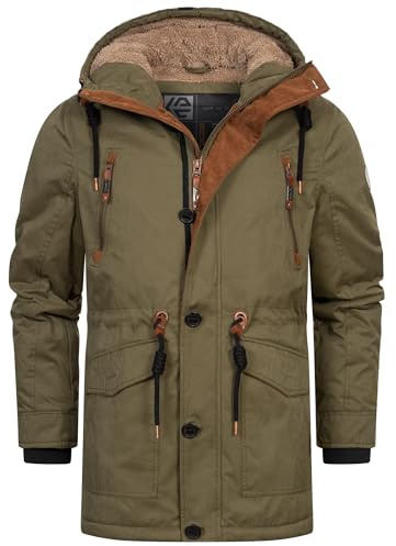 Indicode Uomini INGillespie Jacket | Giacca invernale con cappuccio foderato Army M