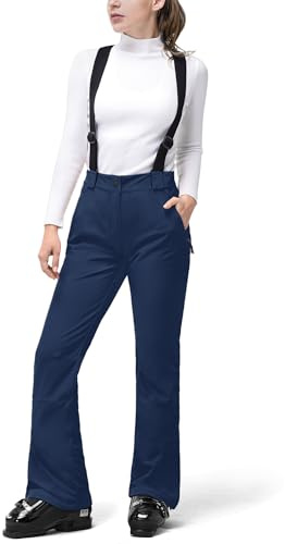 33,000ft Damen Skihose Wasserdicht Hosenträgerhose Warme Softshellhose | Winddichte Snowboardhose, Gefütterte Schneehose, Skilanglaufhose, Thermohose, Wanderhose Outdoorhose Ski Pant für den Winter