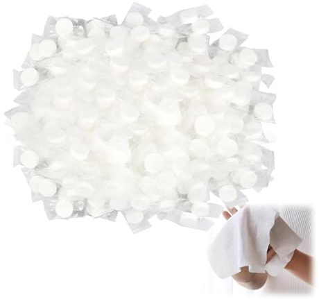 FortuneGlobe serviette compressée 100 Chiffons de nettoyage sous forme de comprimés 100% biodégradable et pressé mini serviette，peu encombrant, léger, torchon, absorbant