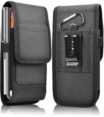 Universal Handy Gürteltasche, Leichte Handytasche Gürtel, Gürtel Tasche mit Sicherheitsclip Wasserdicht, Universal für Senioren, Outdoor, Reisen (Schwarz)