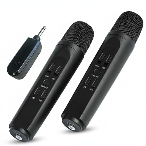 Mr Entertainer Duo Wireless Microphones with Mini Receiver. Rechargeable. Voice Change. Sound FX.