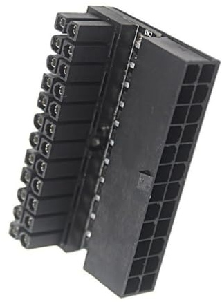 BUBEFSKD Adaptador Cambiador De Género Dirección del Conector Alimentación 24 Pines En Ángulo Recto para Gestión Eficiente Cables PC Y Extensión Alimentación Placas Base