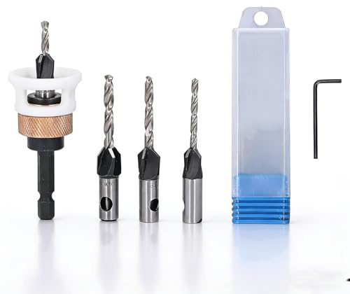 Set di punte per trapano svasatore Set di punte per trapano per legno svasatore a 4 taglienti in lega di alluminio con profondità regolabile