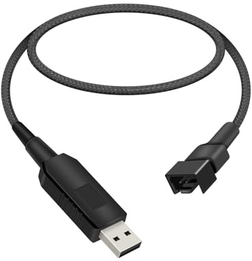 YANBORONSN Adaptateur Secteur USB vers Ventilateur 12V Élevateur, Câble USB A Mâle vers 3 Broches & 4 Broches pour Ventilateur PC Tressé à Pleine Vitesse pour Ventilateurs de Refroidissement PC (0.5M)