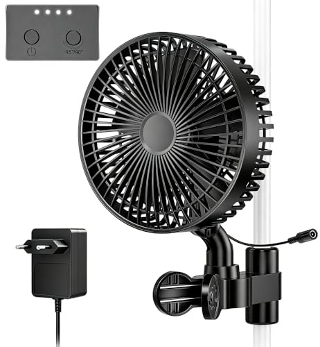 XEERUN Grow Ventilatore Oscillante, Ventilatore Grow Box, Ventilatore Oscillante Grow Box, 4 Velocità Del Vento, Rotazione Di 180°, Ip54, Silenzioso, Per Raffreddamento Di Circolazione in Idroponica
