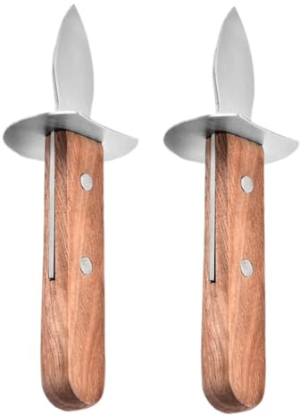 NULYLU Coltelli da Ostriche Professionali in Acciaio Inossidabile 2 Pezzi per Apertura Ostriche e Conchiglie, per Cucina e Casa