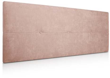 SUENOSZZZ - Cabecero de Madera Jazmin, tapizado Acolchado, en Tela Rio14 Color Salmon Cabeceros Madera para Dormitorio | Cama Matrimonio | Cama Juvenil | Camas de 135 cm, 140 cm, 150 cm, 160 cm