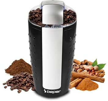 Molinillo de Café BEPER BP.581, Color Negro y Plata, 100gr
