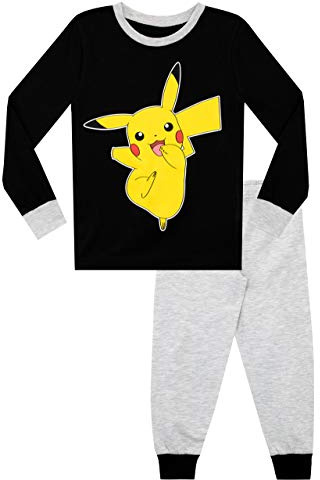 Pokémon - Set di Pigiama - Pikachu - Ragazzo, Nero, 5-6 Anni