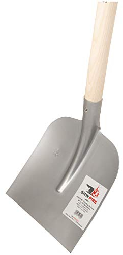 SHW FIRE | Holsteiner Schaufel - gehärteter Spezialstahl, gebogenes Schaufelblatt, 128 cm Eschenholzstiel für optimale Kraftübertragung, Profi Schaufel robust und langlebig | Made in Germany