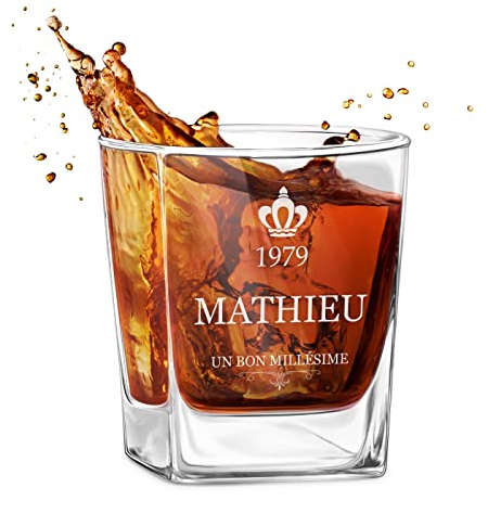 Maverton 250ml Verre a whisky personnalisé pour lui - Cadeau anniversaire homme - Verre classique pour les connaisseurs de whisky - Un cadeau personnalisé pour homme - Cadeau Noel - Connaisseur