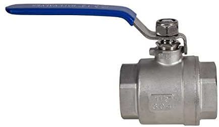 JIVTO Stainless Steel Ball Valve 1-1/2 Inch BSP, Female to Female, Full Port Valve for Gas, Oil, Liquid, Water.
