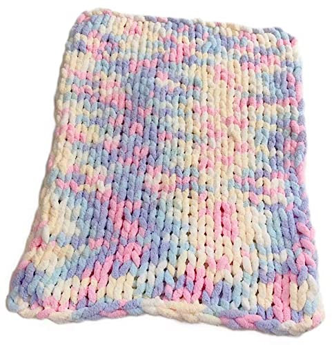 MHUQIA Gestrickte Decke Grob Kuscheldecke 100x200cm, Decke Handgefertigtes Chunky Gestrickte Kuscheldecke, Grobstrick Wolldecke Strickdecke Tagesdecke üBerwurf