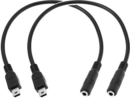 ECSiNG 2 Uds Cable de Micrófono de 3,5mm A USB de Repuesto Mini USB Macho A Hembra de 3,5mm Cable de Audio Auxiliar Accesorios Eléctricos Negro