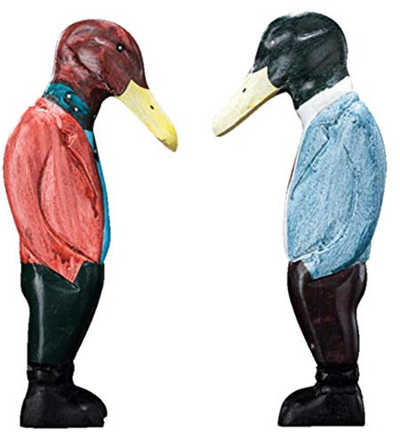 DERBUT Garten & Outdoor Holzhaufen Skulptur Version Mr Duck Figuren Wohnzimmer Schrank Dekoration Kunsthandwerk