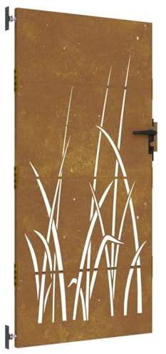 vidaXL Gartentor 85x175 cm Cortenstahl Gras-Design