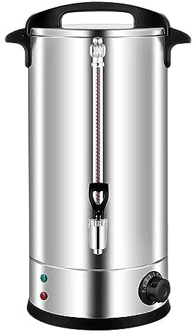 HADWAO Stainless Steel Soup Tureen Commercial Water Boiler Electric Heat Preservation Tureen Rapid Heating with Water Level Ruler Faucet,6.5L