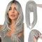 TESS Topper Capelli con Frangia Finta Biondo Misto Grigio, Parrucchino Pony Lungo 45 cm per Diradare I Capelli, Toupet Capelli Donna per l'uso Quotidiano, la Fotografia e le Feste