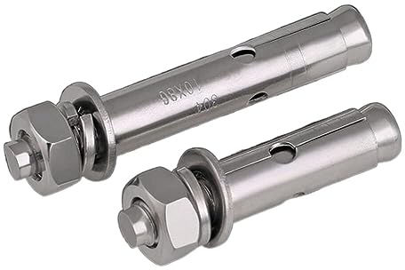 ELEGAM Ankerbolzen, Mauerwerksschrauben, Dehnschraube aus Edelstahl 304/verlängerte Dehnschraube/Bolzen M12-M20 2 Stück Ankerbolzen (Länge: 90 mm, M12) (Farbe: 80 mm, M14) (Color : 150mm, Size : M20)