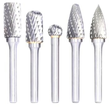 Aqxymju Wolframcarbid-Frässtifte-Set, 1/4 Zoll, 6 mm Schaft, Schnitzbit, Doppelschneider, Rotationsfeile, superhart, for Metall, Holz, Stein, Kunststoffschnitt (Size : Rotary Rasp 6x12mm)